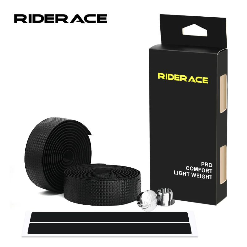 Bike Handlebar Tape Bicycle Handlebar Tape Non-Slip Shock Absorption Road Bike Handle Bar Straps Cycling Soft Anti-Vibration With Bar End Plugs