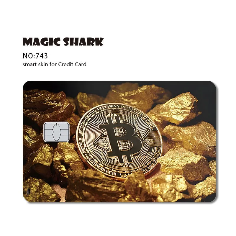 Magische Haai Aarde Gouden Bloem Kat Ainime Printplaat Matte Huid Sticker Film Cover Voor Creditcard Bankkaart