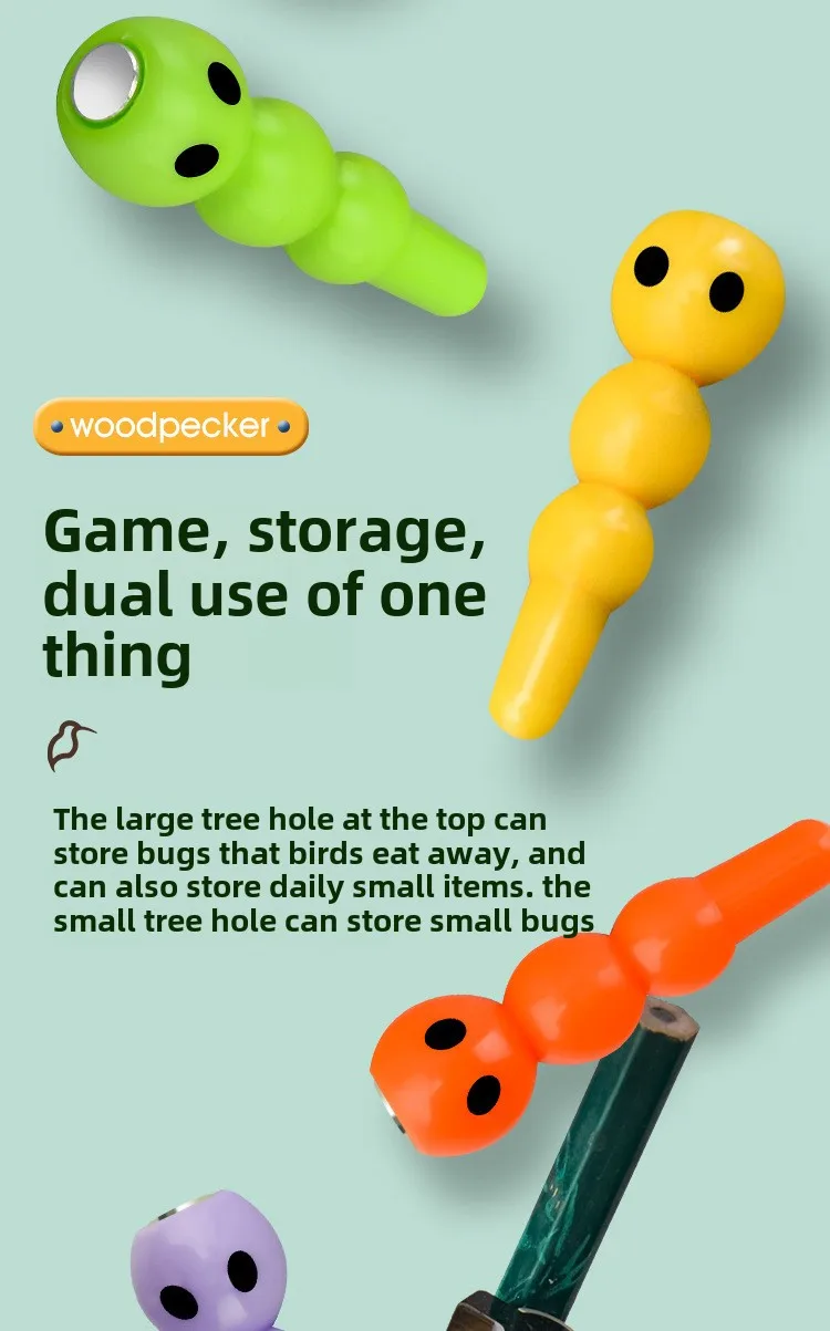 Woodpecker magnetic insect fishing toy view 11