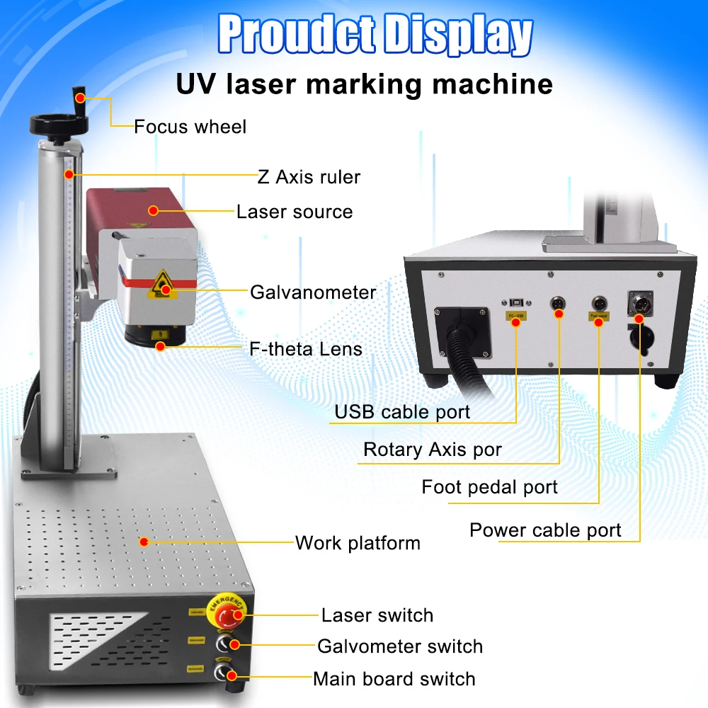 10-W-UV-Lasermarkiermaschine, geeignet zum Gravieren von Kunststoff, PVC, Glas, Jade, Lederflaschen usw. – Detail 5
