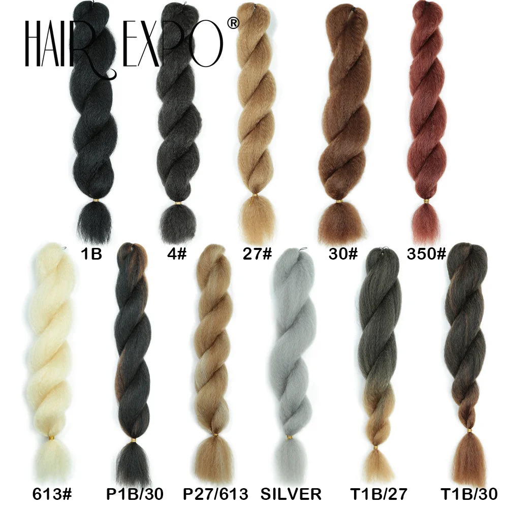 Vixen Crochet Bulk Hair 26Inch Synthetic Yaki Straight Marley Braiding Hair Extension Ombre Kinky Curly Crochet Braids For Women 2