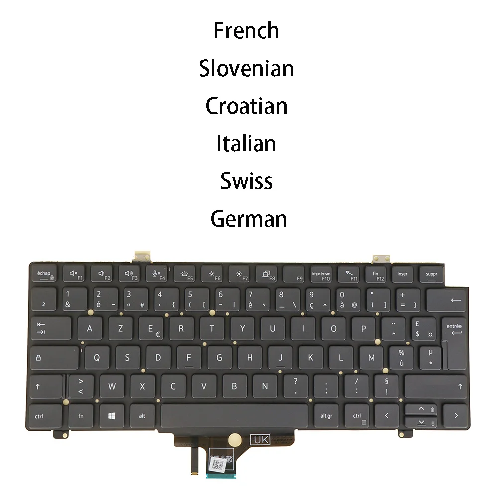 Teclado Retroiluminado para Dell Dell Latitude 5420 Francês Austríaco Austríaco Italiano Alemão 5420 em 7420 7420 em 7520