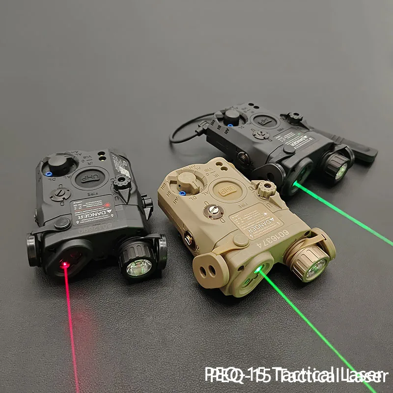 Airsoft Tactical PEQ15 IR Laser Indicator Red Green Dot/White LED Pointer Aiming Laser For 20mm Rail Outdoor Hunting Weapon