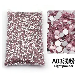 Vibrant Red Resin Flat Back Rhinestones - Bulk Wholesale - 3mm SS10 - 10000pcs (Light Pink)