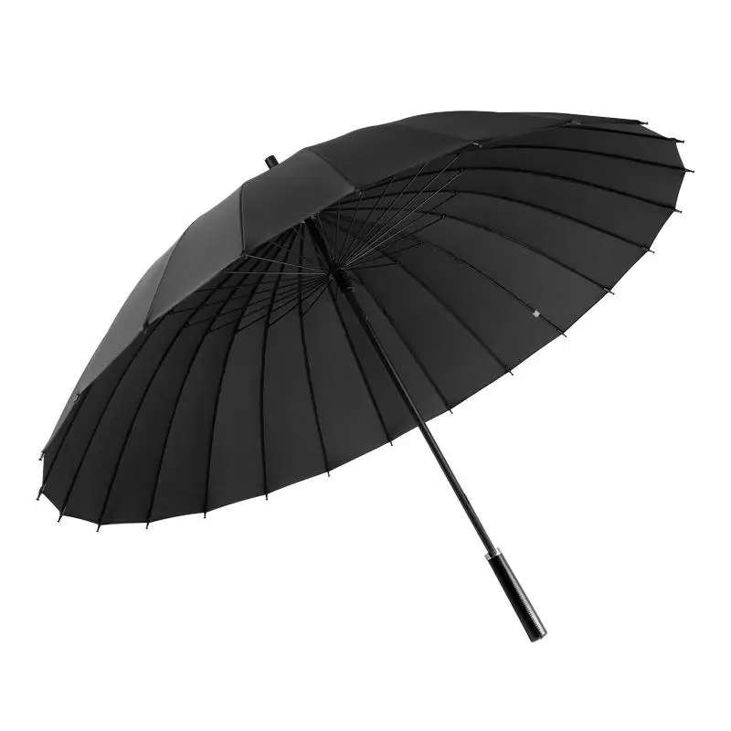 Thiened Carbon Steel 24-Bone Umbrella Windproof Long Handle Double Size for Men And Women Special for Heavy Rain