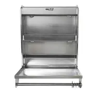 Aluminum Work Station Cabinet Flip-Out Work Tray Paper Towel Rack Organizer Trailer Shop Storage Shelf Foldable Lightweight 2