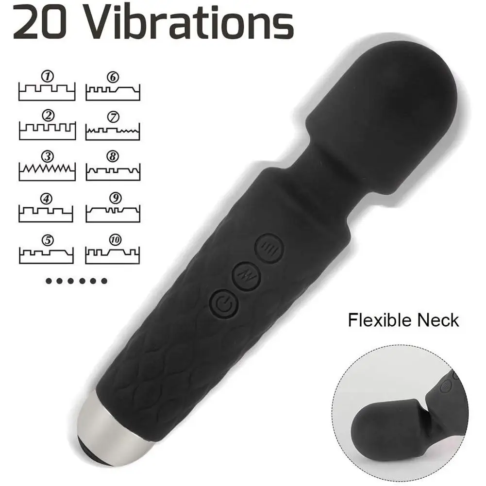 

Powerful Clitoris Dildo Vibrator Sex Toys for Women 20 Patterns Vibration Magic Wand AV Stick Body Massager Female Masturbator