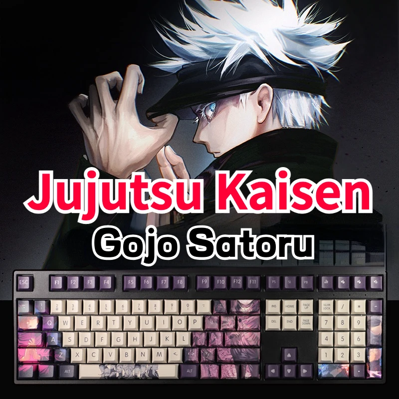 

108 Keys Jujutsu Kaisen Gojo Satoru Anime Theme Colored Keycaps PBT Material Cherry Profile Mechanical Keyboard Caps