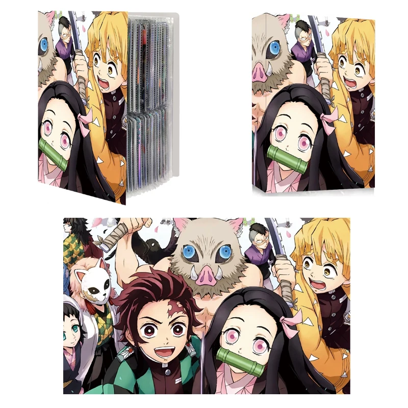240PCS Cards Album Anime Genshin Impact Demon Slayer Cards Book Anime Map Letter Holder Binder Notebook Collection Folder Toys