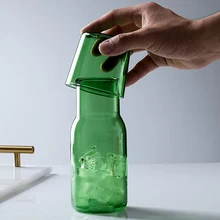 

Glass Water Bottle with Glass Cup Bedside Carafe Night Water Carafe with Tumbler Glasses Flask Drinkware Pot for Milk Tea