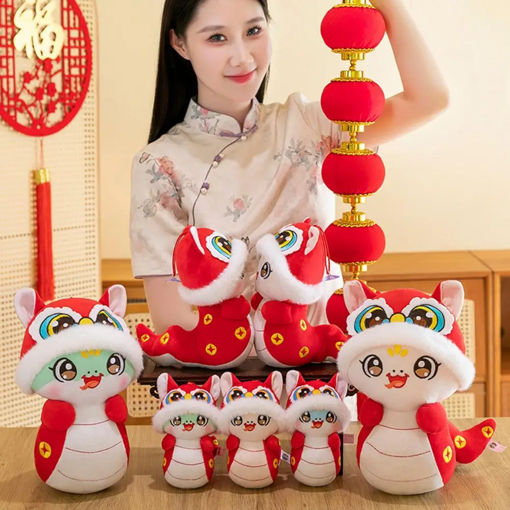 Chinese New Year Snake Mascot Cute Snake Plush Toy Chinese Zodiac Stuffed for Kids Adults Feng Shui