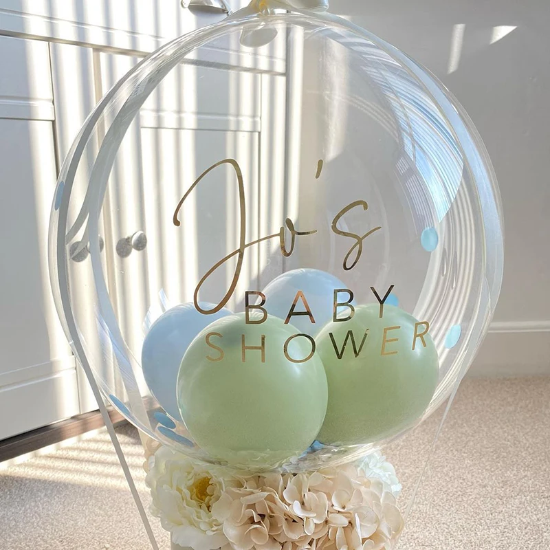 BubbleBalloonsPersonlisedNameStickerCustomizedClearBalloonWeddingBabyShowerBirthday