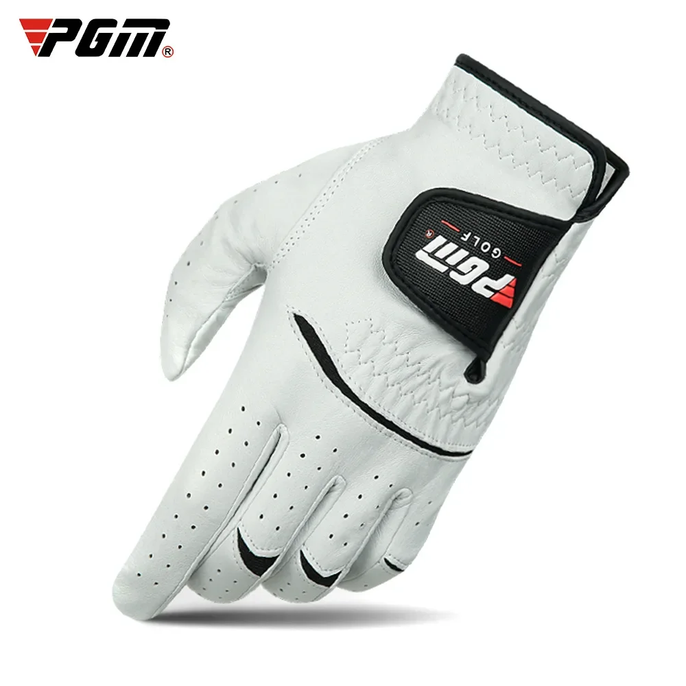 PGM Men Golf Gloves Kid White Cape Genuine Leather Sport Hand Glove Wear Breathable Skid-proof Single Left Right Handed ST025 2
