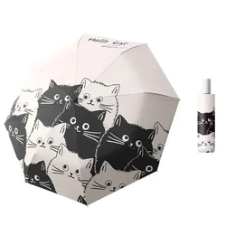 Chic Cat - Inspired UV - Blocking Umbrella for All - Weather Protection (Manual model)