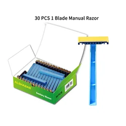 30PCS/Box Disposable Women's Razor with Comb Head - Ideal for Face, Legs, Arms, and Bikini (Blue)