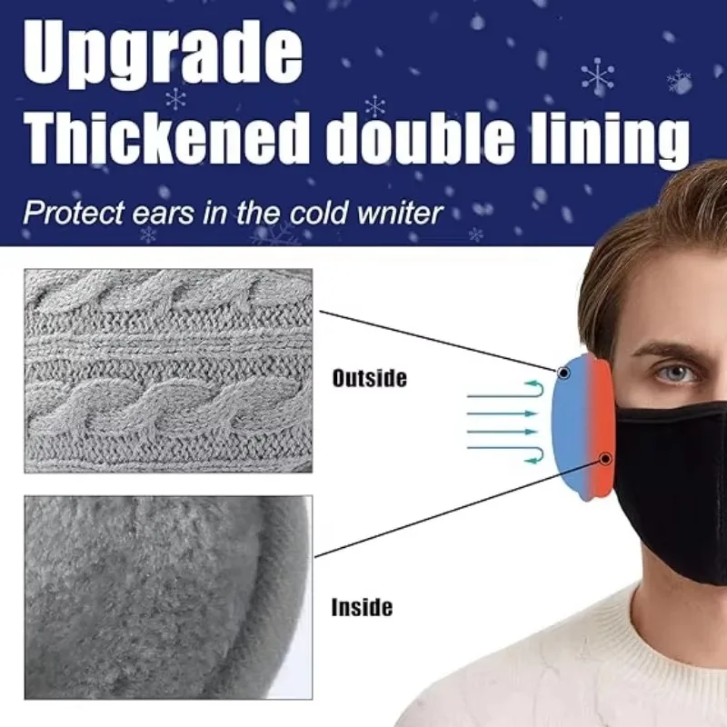 Unisex Warm Knit Earmuffs Ventilated Warmer Softer Comfortable Skin-friendly Fuzzy Liner Multiple Colors Cycling