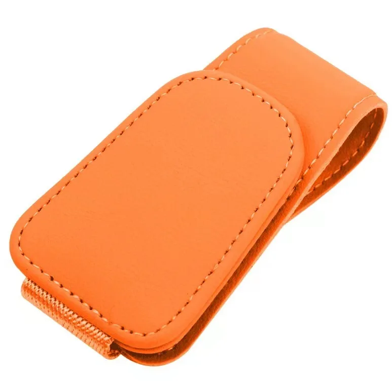 AUCELI Porta Occhiali Da Sole Per Auto - Supporto Da Visiera In Pelle Microfibra, Universale Per Occhiali E Biglietti, Accessorio Interno Rosa - 2