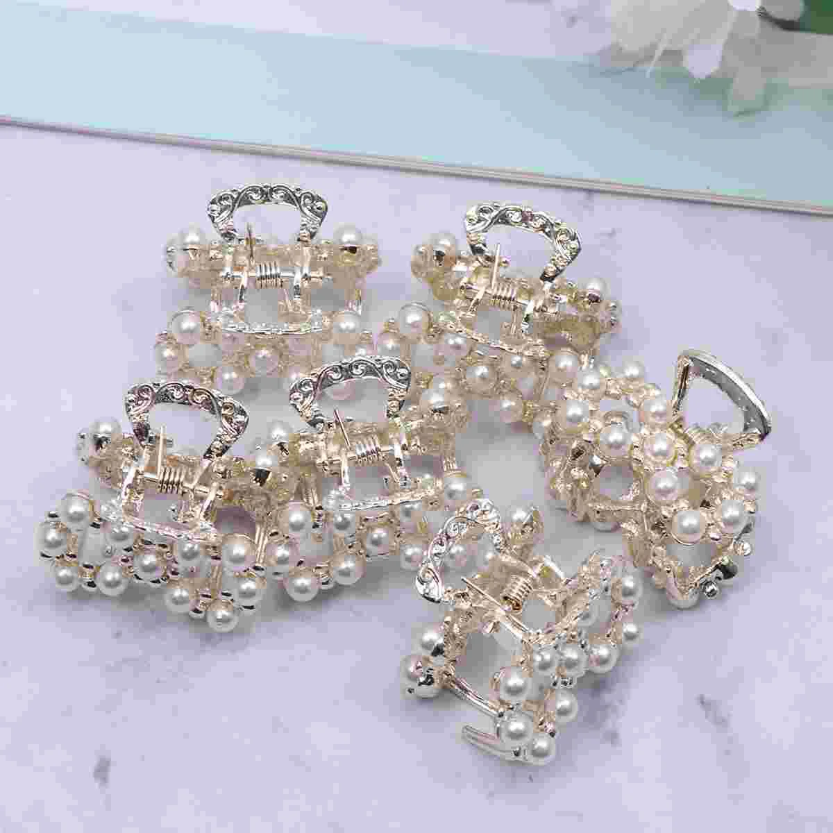 1pc Pearl Hair Pin Simple Hair Pin Claw Clip Pretty Hair Accessories for Women Girls Ladies Brides topqueen shiny crystal hairbands for brides woman tiara wedding hair accessories bridal headpiece rhinestones headband hp351