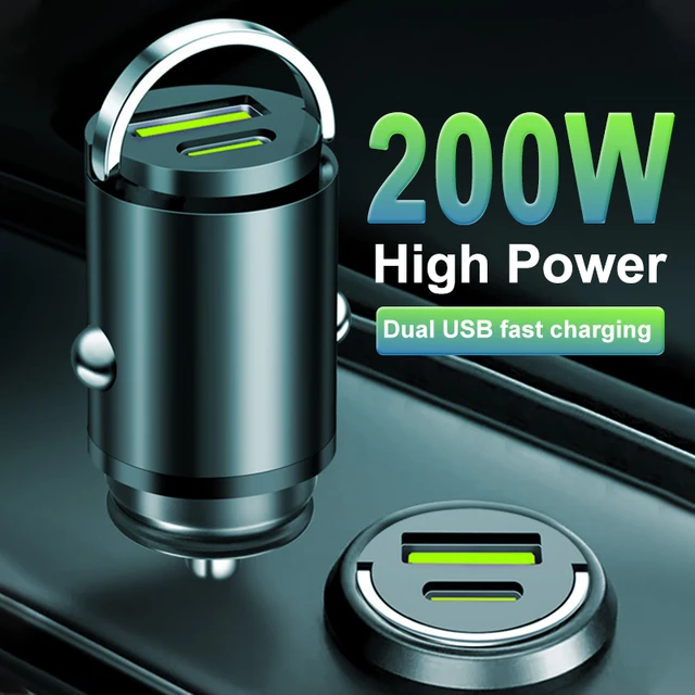Chargeur rapide invisible pour voiture, mini adaptateur portable, plus léger physiquement, évolution super rapide, 200W 1