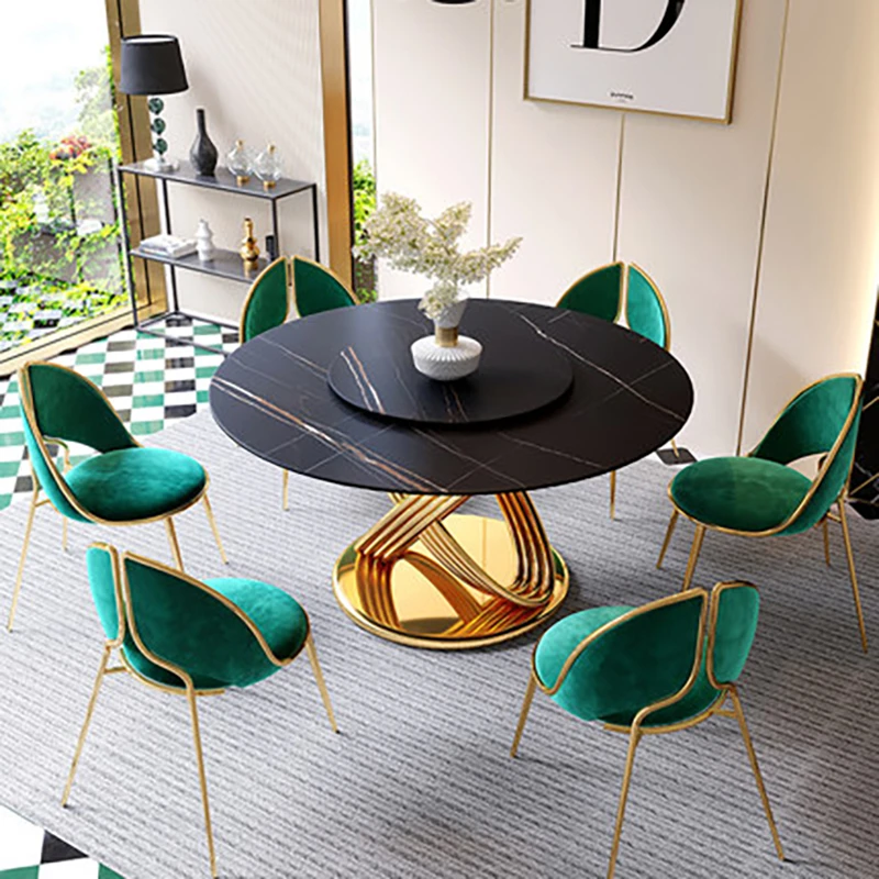 Tavolo rotondo in marmo di lusso leggero in stile italiano, tavolo  familiare nordico post moderno in acciaio inossidabile di alta qualità| | -  AliExpress