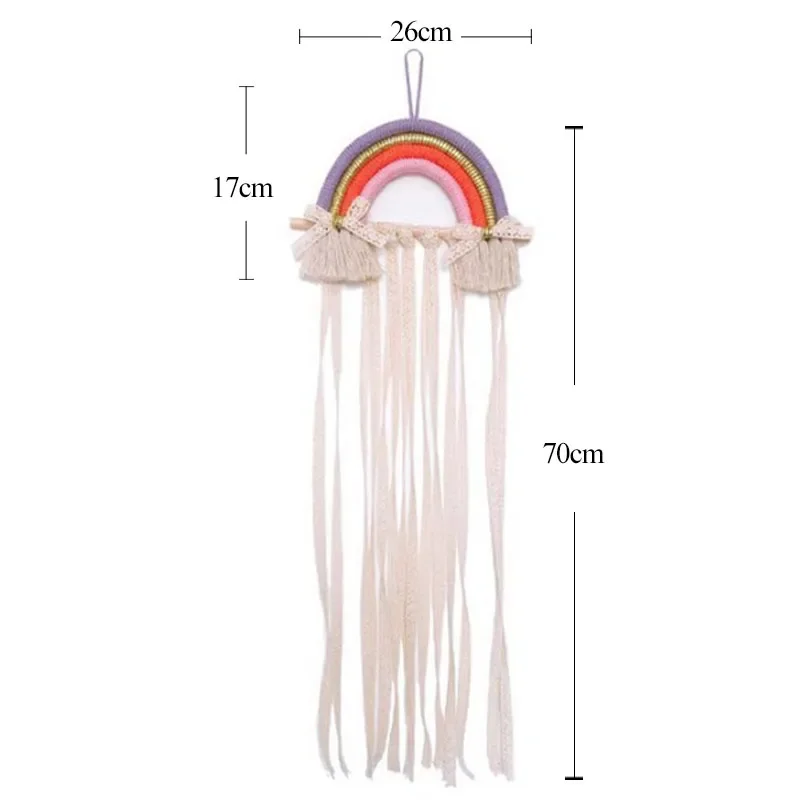 INS Weave Rainbow Baby Hair Clips Accessories Holder Princess Girls Hairpin Hairband Storage Pendant Jewelry Wall Ornaments 6
