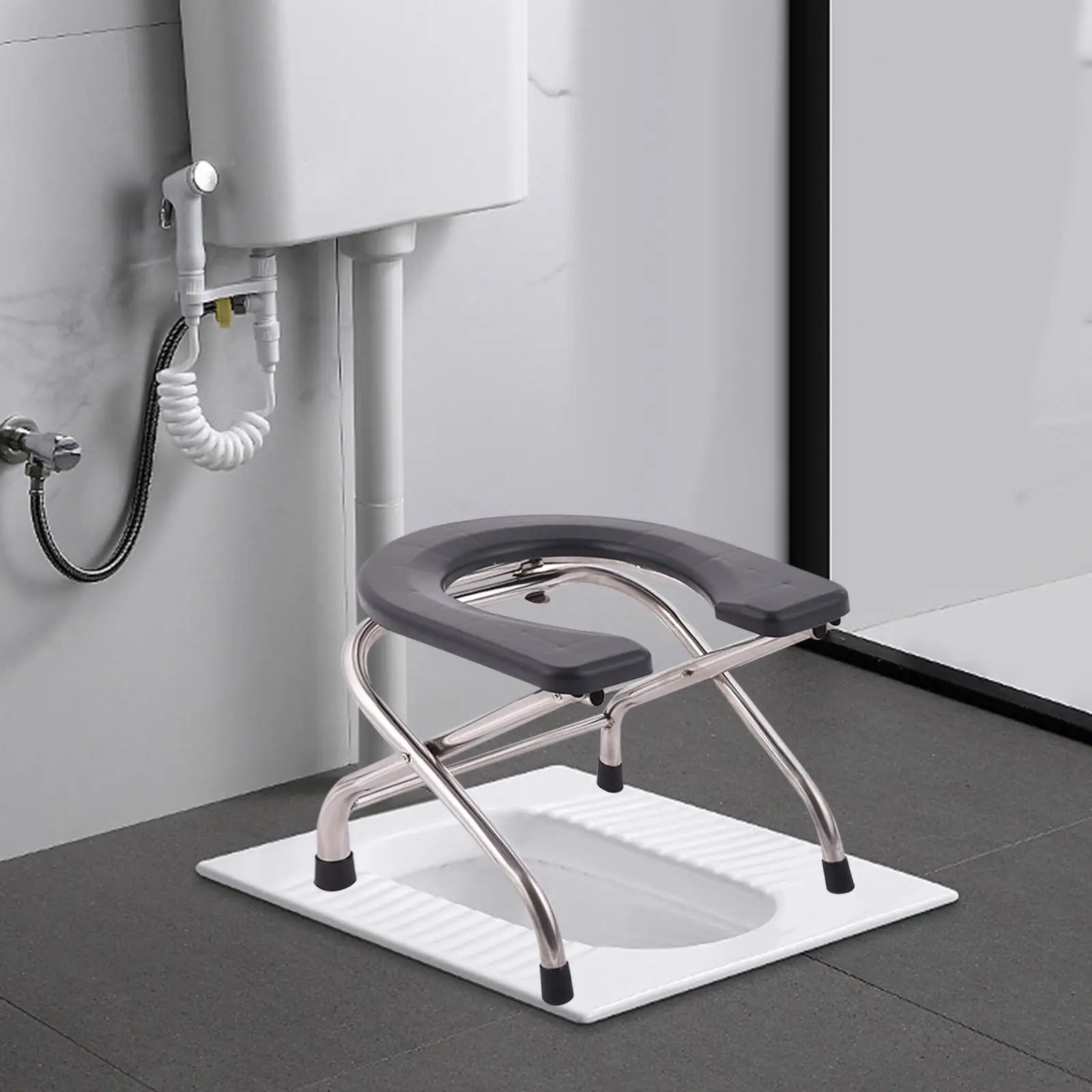 Toilet Seat Stable Bottom Heavy Duty Commodes Chair for Bathroom Seniors