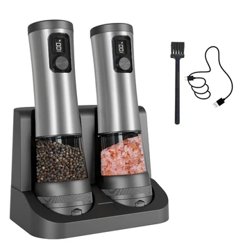 Electric Salt & Pepper Grinder Set with LED Display 6