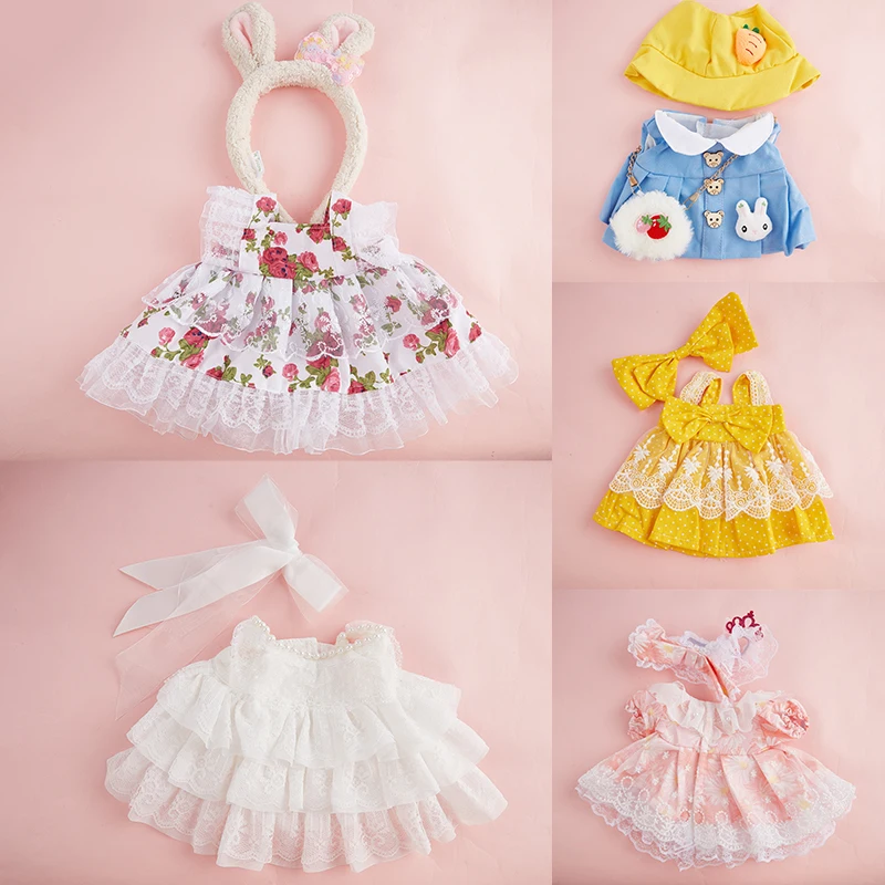 30cm Lalafanfan Plush Dolls Clothes Lolita Style Skirt For 30cm Fluffy Duck Children Kid Toy doll clothes