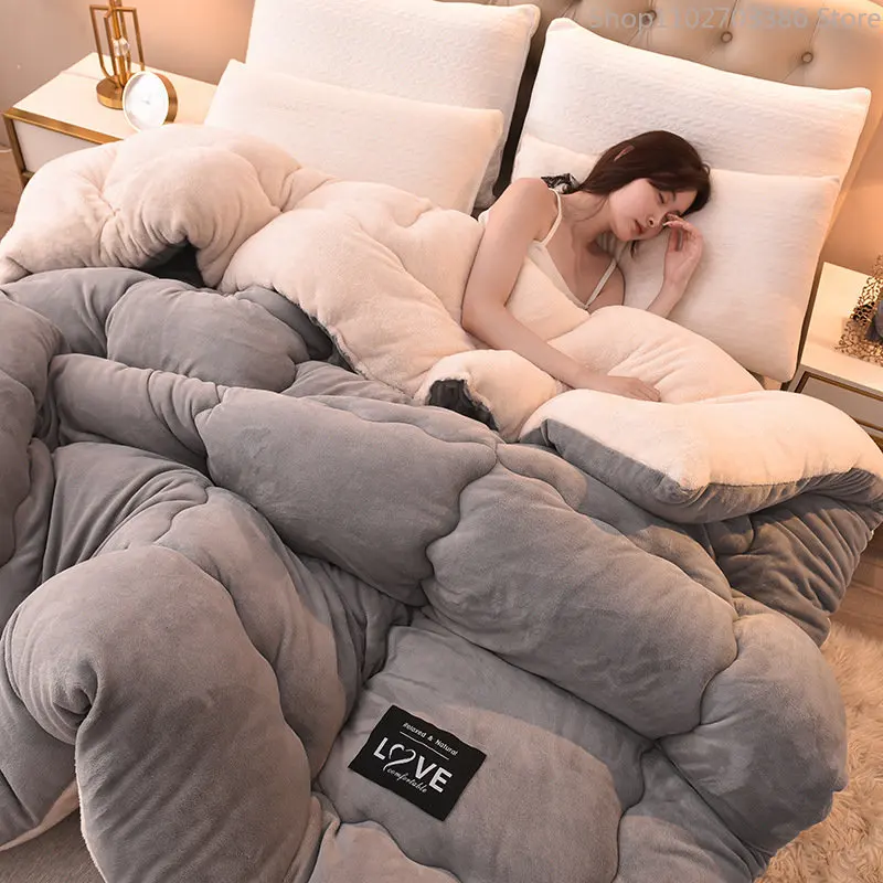 

Winter Bed Blankets Soft Cashmere Wool Quilt Thicken Warm Comforter Core for Double Bed Weighted Blanket Duvet 5kg Quilt 220x230