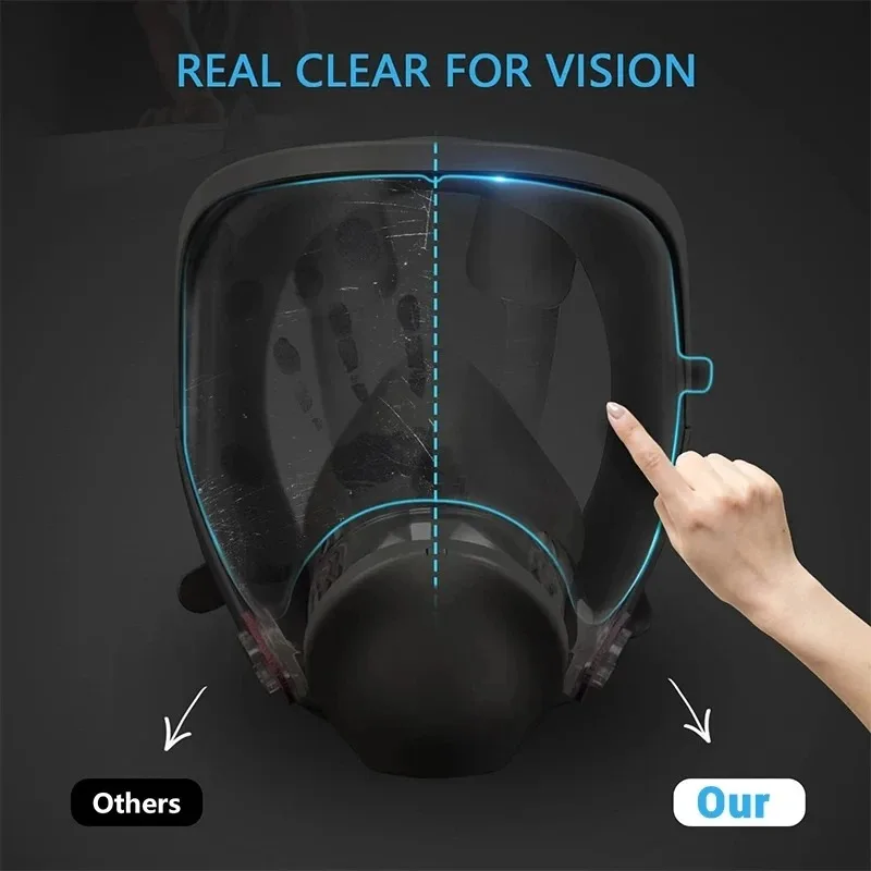 Scratch Proof 6885 Visor Protective Film For 3M 6800 Gas Mask Respirator Full Face Window Screen Protector Painting Spray Mask