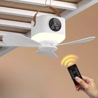 Ventilateur de plafond portable sans fil 7200 mAh avec télécommande, rechargeable par USB, ventilateur suspendu pour chambre à coucher avec crochet, camping en plein air 2