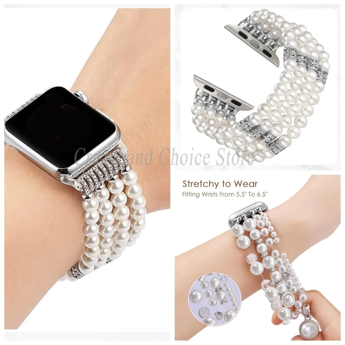 Elegant Pearl Jewelry Strap - Women's Luxury Bracelet Band