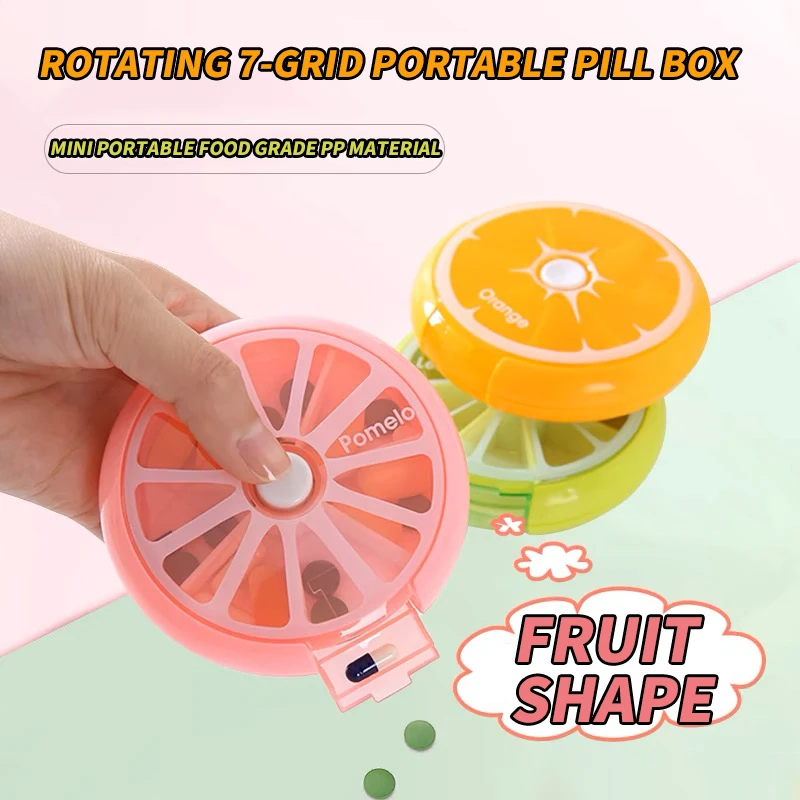Compact Seven-Grid Round Medicine Storage Box – Weekly Pill Organizer
