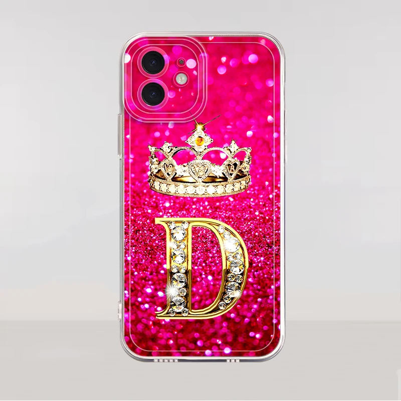Stylish Soft Cover Phone Case with Crown Letter Design