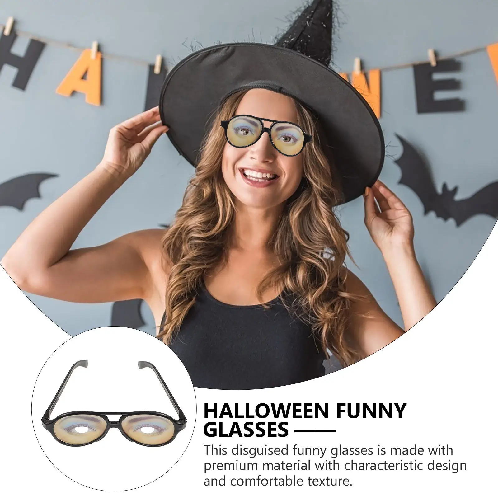 할로윈 장난용 재미있는 안경 가장무도회 파티 코스프레 멋진 큰 프레임 가볍고 한 사이즈로 대부분에 맞는 재미있는 안경
