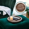 1Pc Rustic RoundWood Trays Round Wooden Candle Holder Tray Plate Snack Dessert Kitchen Table Centerpiece Decoration Home Decor 4