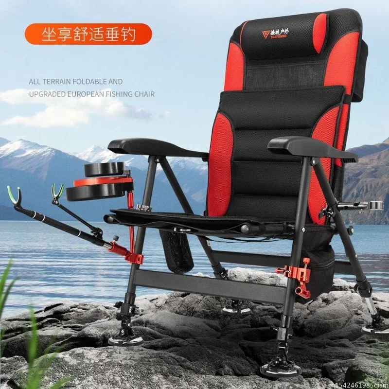 Tabouret de pêche pliant multifonction portable pour pêche sauvage et extérieure