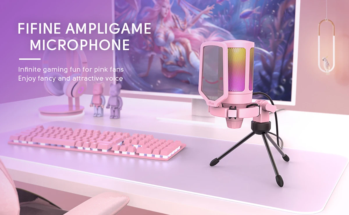 RGB, Microfone Desktop para Vídeo em Estúdio,