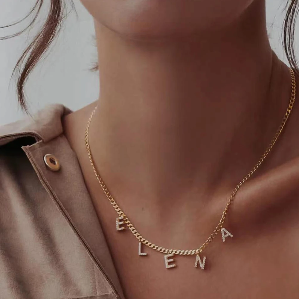 Elegant Diamond Alphabet Pendant for Women - Customizable DIY Necklace Bracelet Jewelry Making Gift