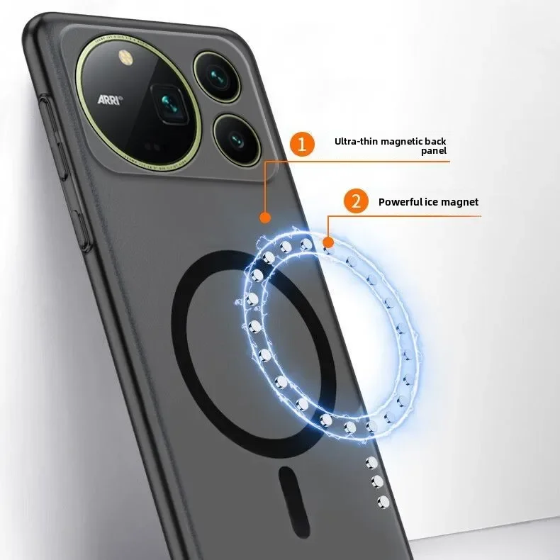 Luxury Frosted Skin-Feel Silicone Magnetic Phone Case