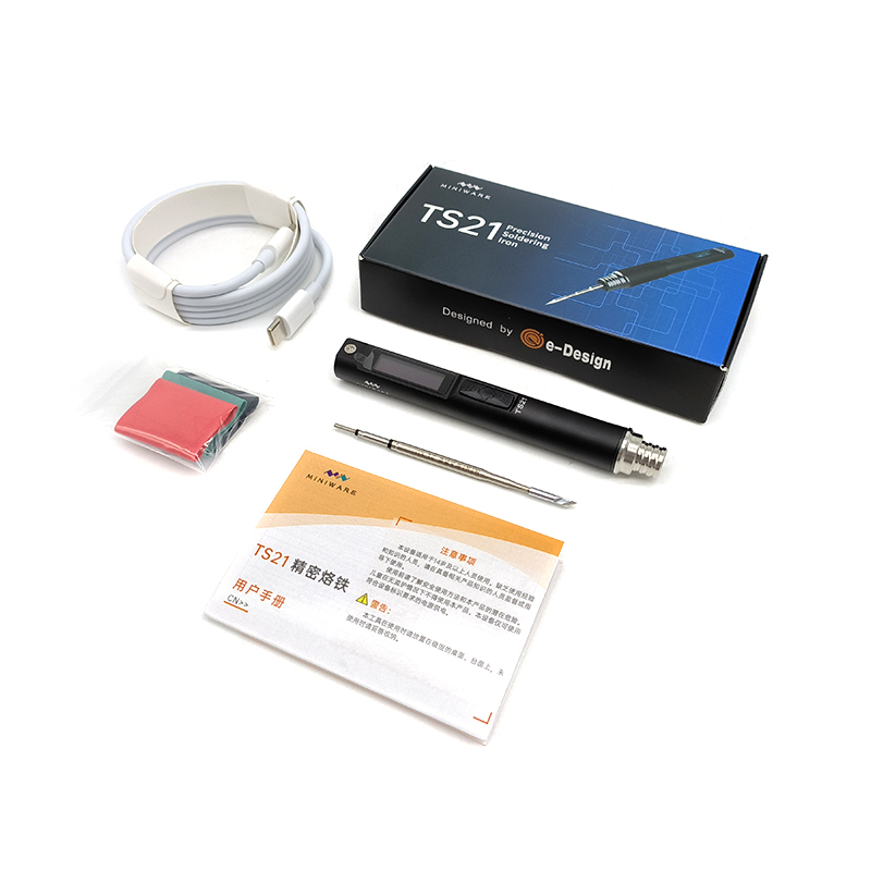 New MINIWARE TS21 Soldering Iron Fill Light Digital OLED Screen Multi-Language Smart Sensing Sleep Function Power Welding Pen