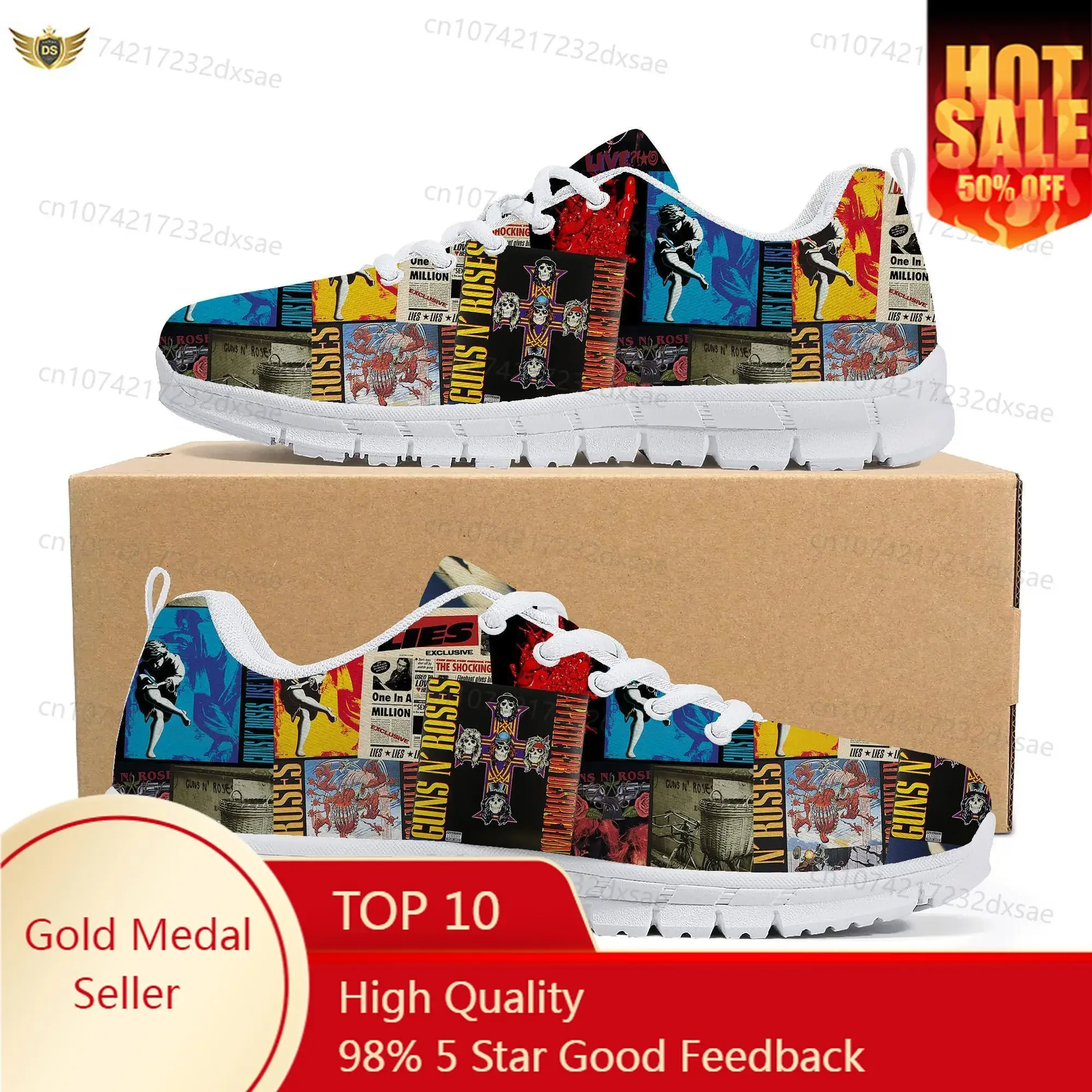 

Guns N Roses Heavy Metal Rock Band Sports Shoes Mens Womens Teenager Kids Children Sneakers Custom High Quality Couple Shoes