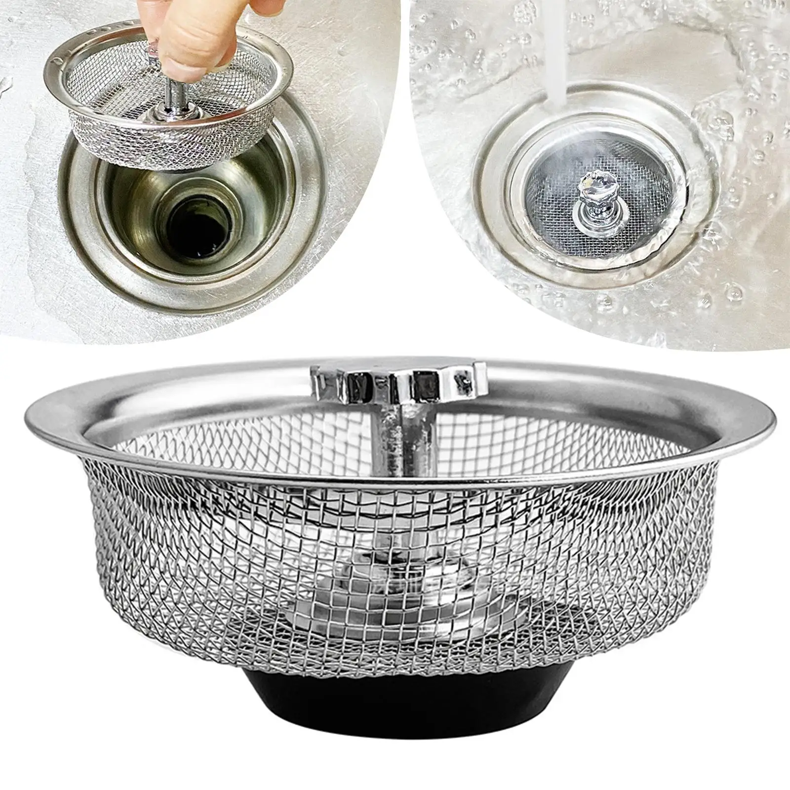 

Sink Strainer with Stopper Rustproof Waste Plug for Kitchen Bathroom Sink