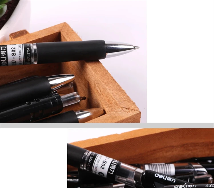 Deli 0,7mm Gel Pen Set versenkbare Presse Kugel Signatur Kugelschreiber schwarz für Schul büro schreiben Promotion Pen Station – Detail 12