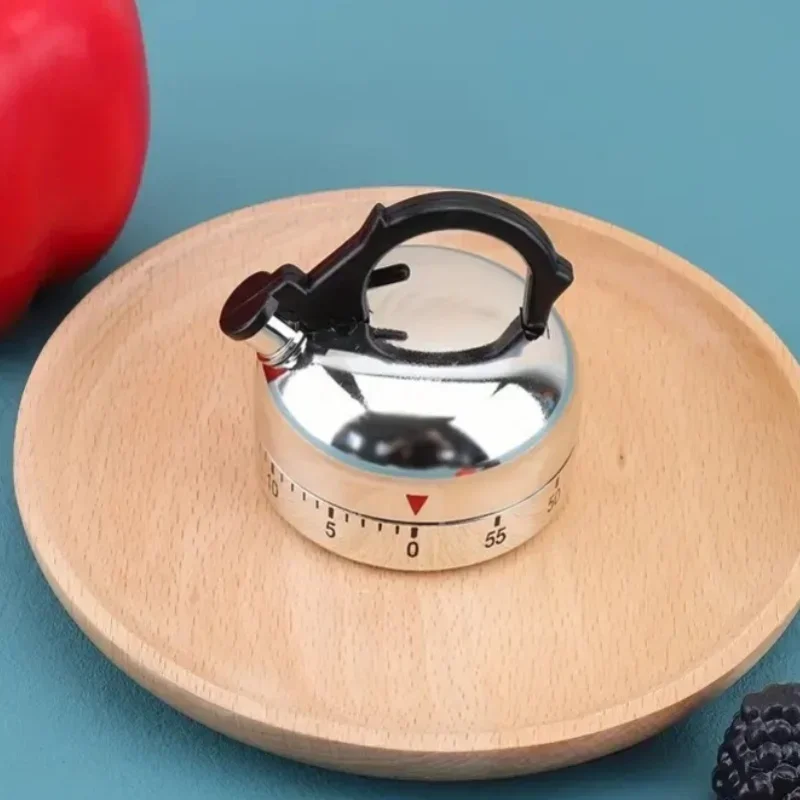 Mechanical Kitchen Timer ABS Silver Black 60 Minute Countdown