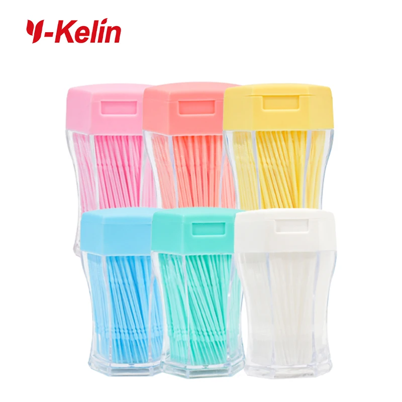 Y-Kelin 200pcs/set Soft Plastic Double-head Brushed Toothpick Oral Care 6.2 Cm Hot Sale Interdental Brush Toothbrush for Dentures