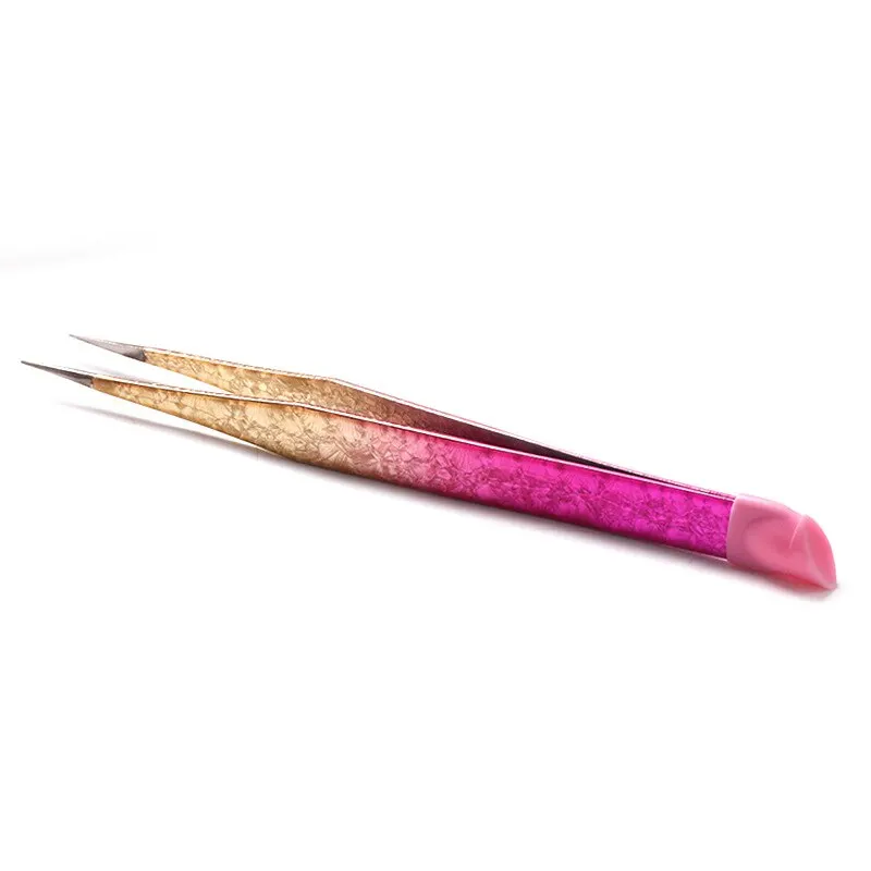 Tweezers Multifunctional Double Headed Nail Clipping Sticker Tape Silicone Pressing Rod Tool 2pc