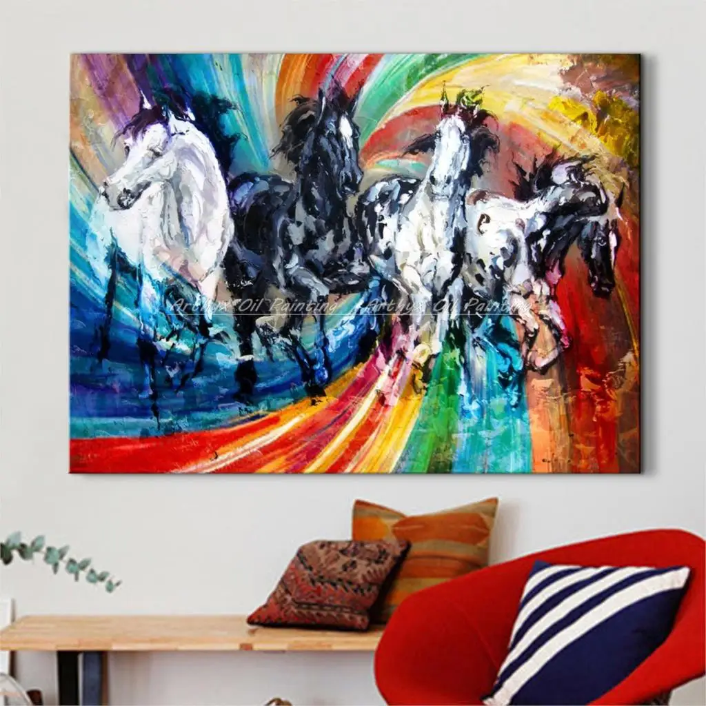 

Артикс, поп-арт, ручная роспись, лошадь, животное, картина маслом на холсте, современная абстрактная Настенная картина для гостиной, украшение для дома