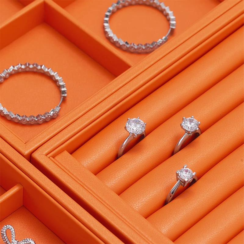 MISHITU PU 가죽 쥬얼리 디스플레이 트레이, 쌓을 수 있는 보관 목걸이, 팔찌 반지, 시계 서랍 정리함, 쇼케이스 쥬얼리 트레이