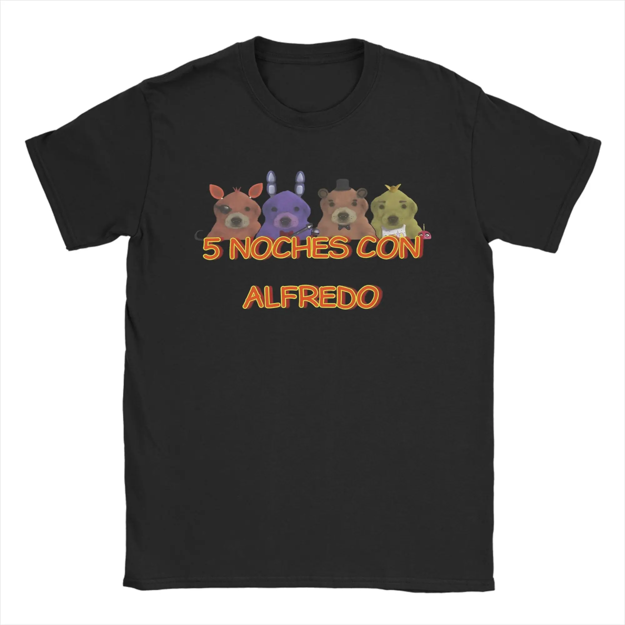 5 Noche Con Alfredo Freddyed Bonnie Game T-Shirts Herren-T-Shirts aus Baumwolle mit Rundhalsausschnitt, kurzärmelige Kleidung in Übergröße